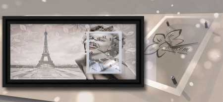 часы-картины 33х70 В756